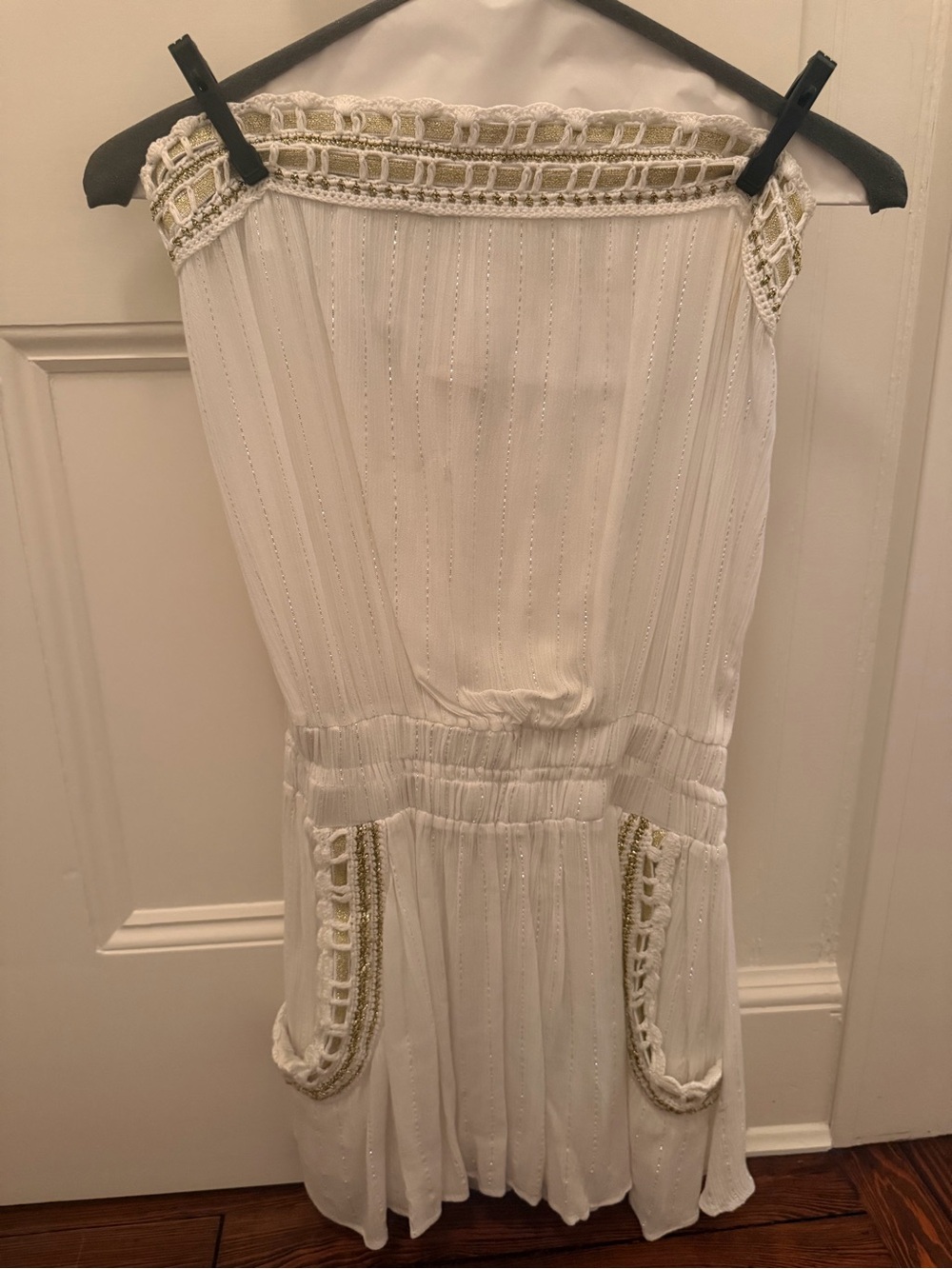 Ramy Brook White Crochet-Trim Swim Coverup